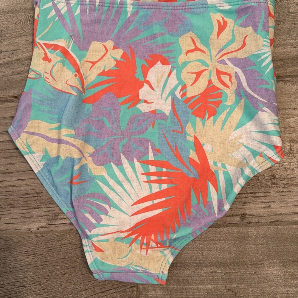 Salt Life Girls Size 10 one piece swimsuit with a two piece look in front Purple - Picture 10 of 11